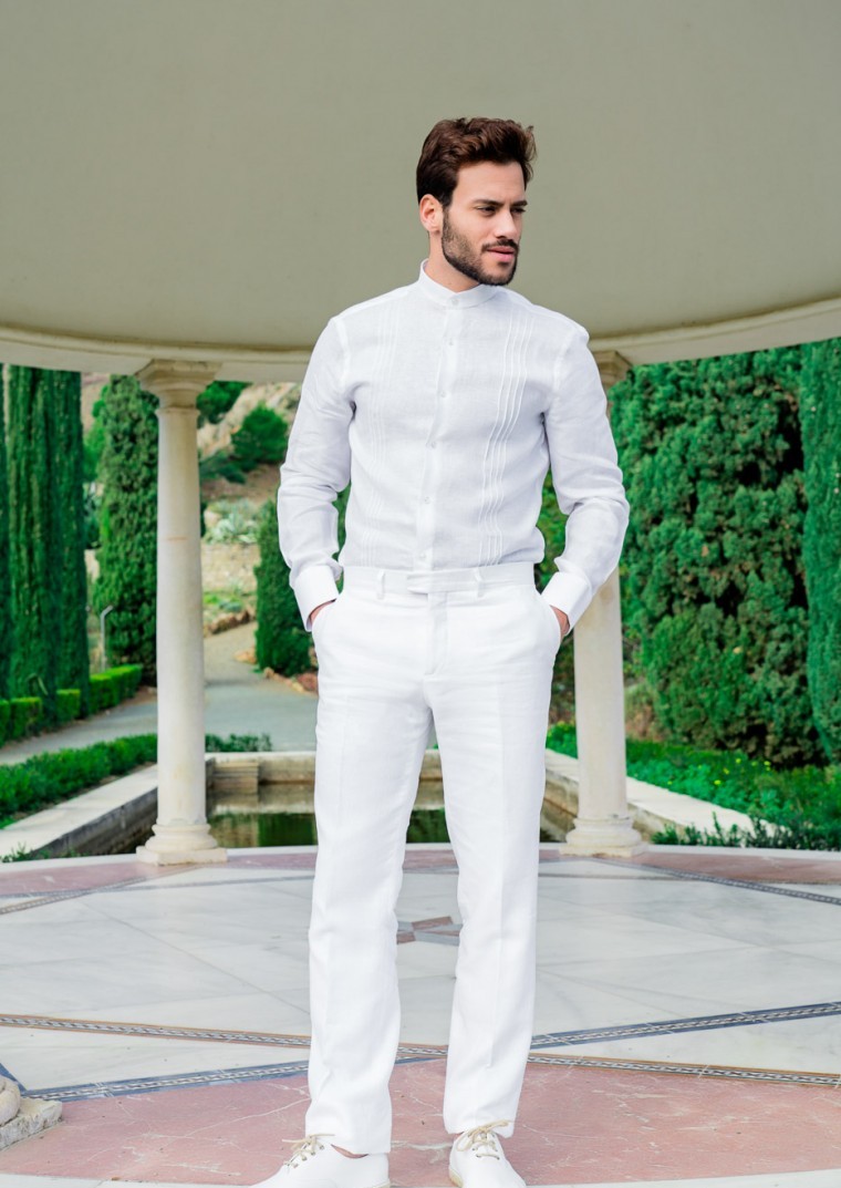 Camisa para store pantalon blanco hombre