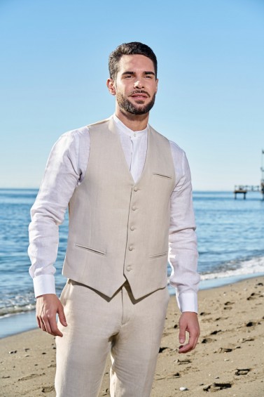 Chaleco Ibicenco de Lino Modelo Marbella
