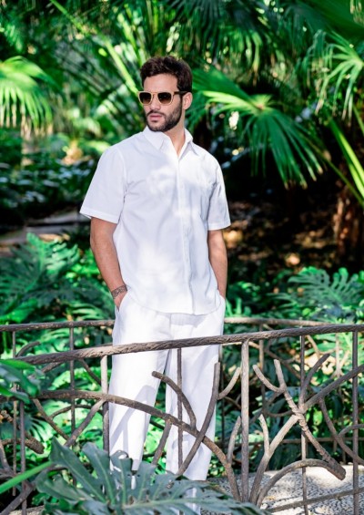 Camisa ibicenca Sao Paulo Bordada a Mano