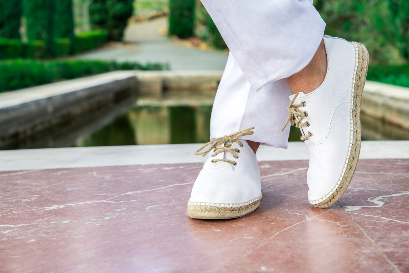 Calzado Zapatillas De Esparto Blancas Hombre Zapatilla Zapatos